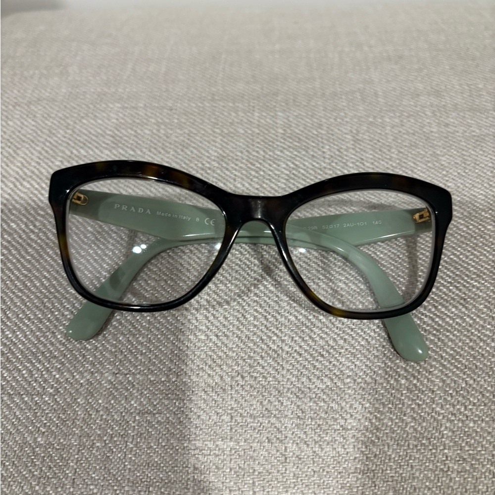 Prada Tortoise and Mint Women's Glasses